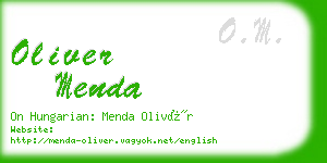 oliver menda business card